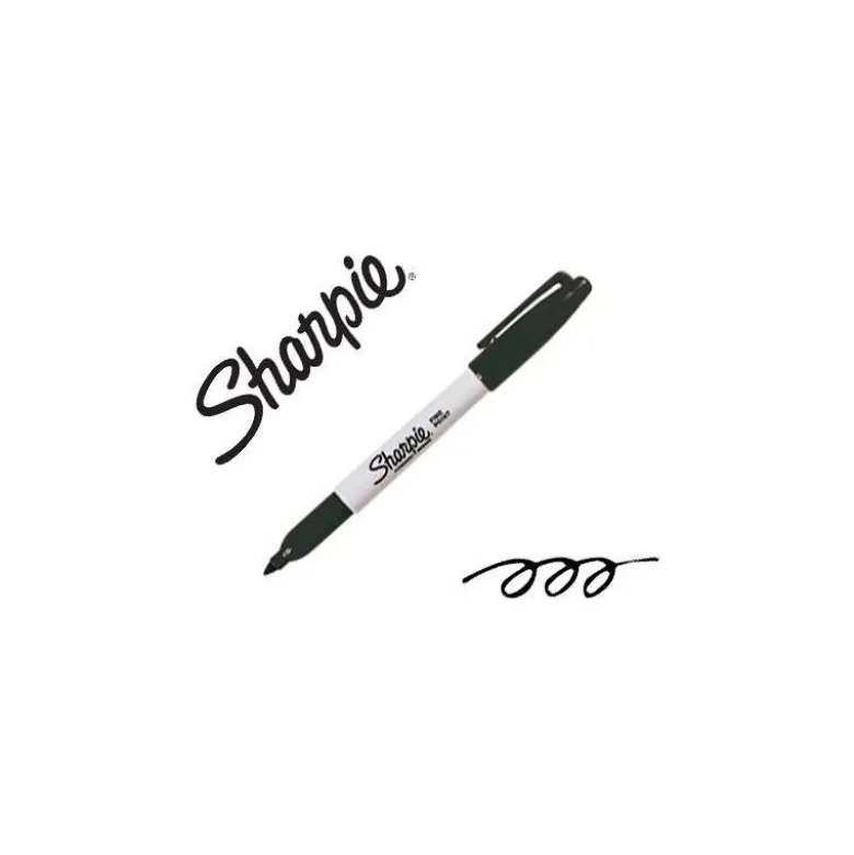 Rotulador Sharpie Permanente Color Negro Punta fina Caja 12 unidades