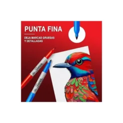 Rotulador Sharpie Permanente Color Azul Punta fina Caja 12 unidades