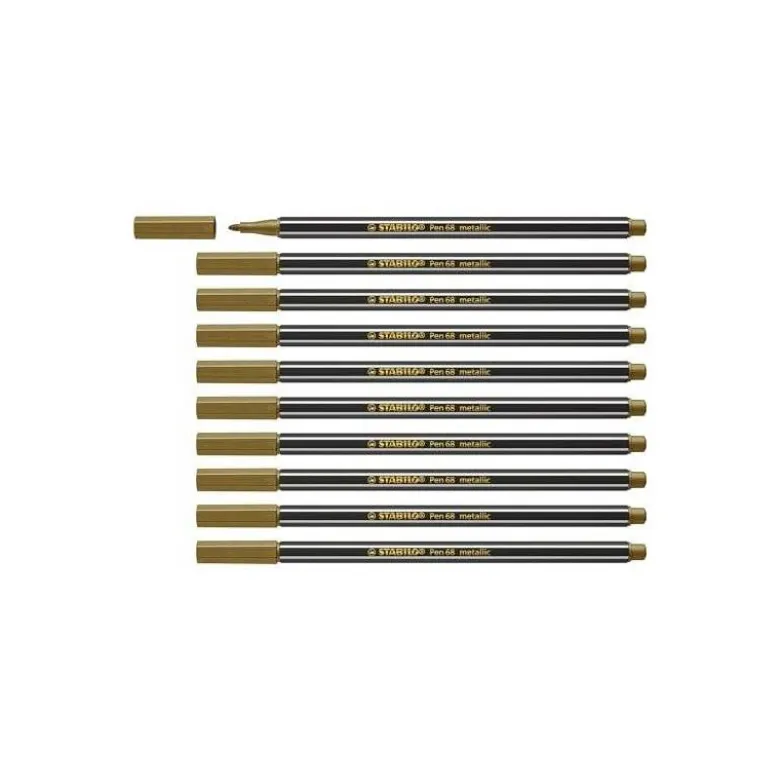 Rotulador Stabilo Acuarelable Pen 68 Color Oro Metalico