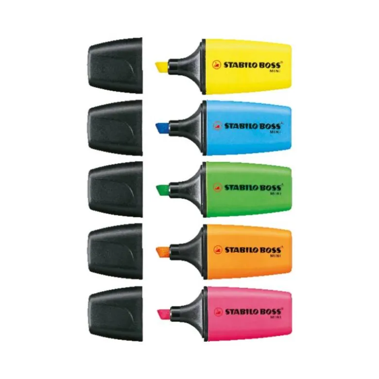 ROTULADOR STABILO BOSS MINI FLUORESCENTE EXPOSITOR BOMBONERA DE 50 UNIDADES COLORES SURTIDOS