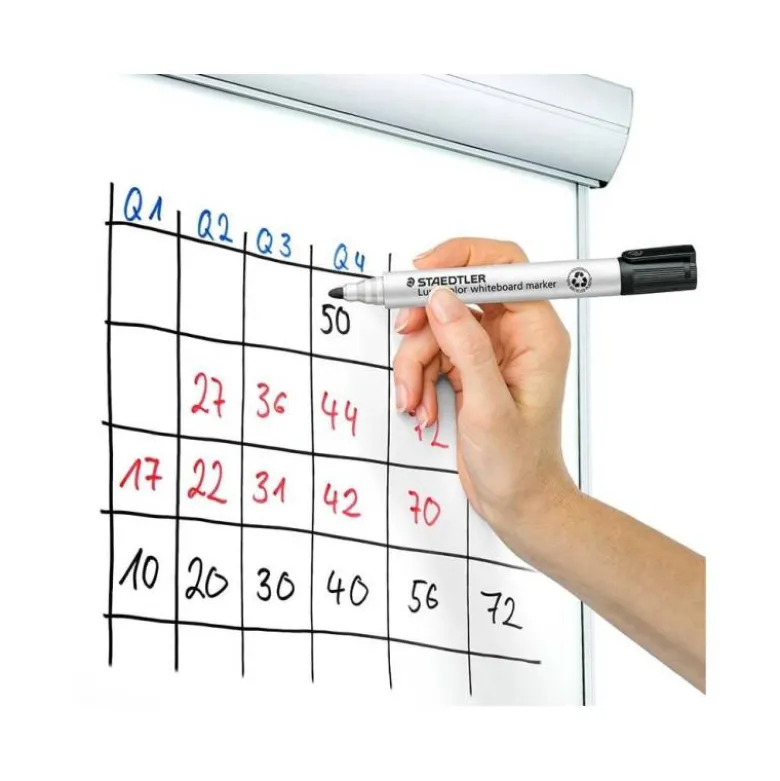 ROTULADOR STAEDTLER LUMOCOLOR 351 PARA PIZARRA BLANCA PUNTA REDONDA 2 MM RECARGABLE ESTUCHE 6 UNIDADES COLORES