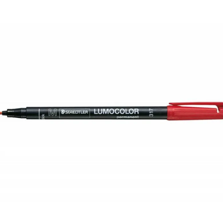 ROTULADOR STAEDTLER LUMOCOLOR RETROPROYECCION PUNTA DE FIBRAPERMANENTE 317-2 ROJO PUNTA MEDIA REDONDA 0.8-1 MM