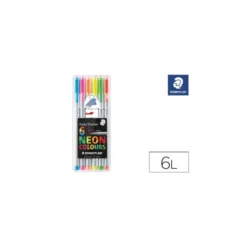 Rotulador Staedtler Triplus Neon estuche de 6 colores surtidos