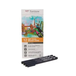 Rotulador Tombow Acuarelable Doble Punta Pincel Estuche de 12 Colores Primarios