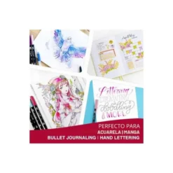 Rotulador Tombow Acuarelable Doble Punta Pincel Estuche de 12 Colores Primarios