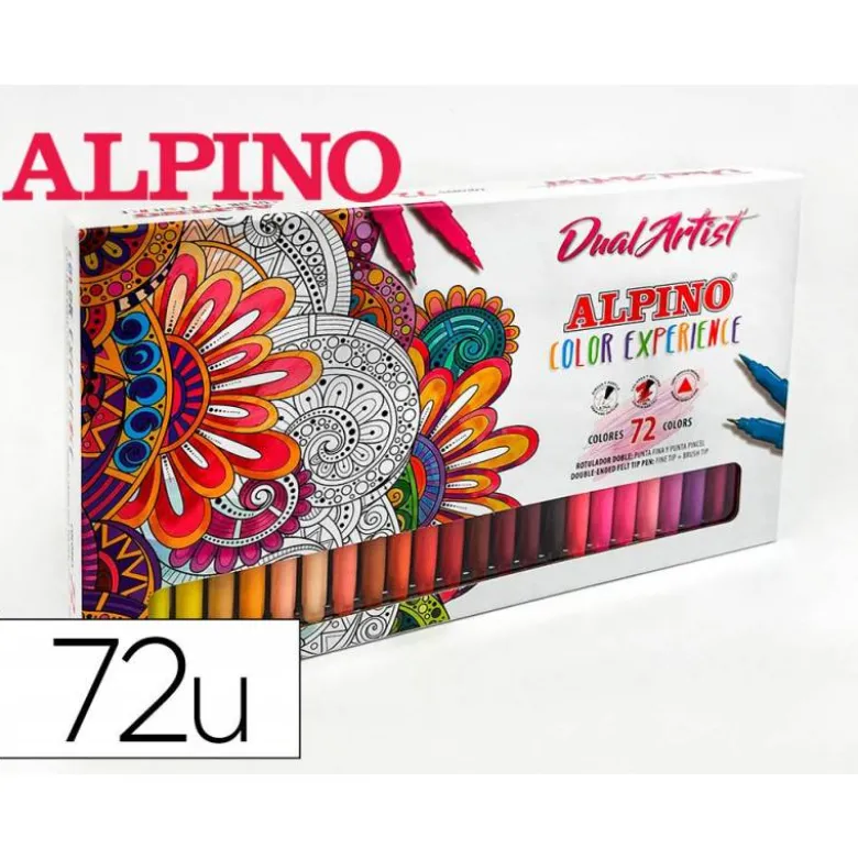 ROTULADOR ALPINO DUAL ARTIST DOBLE PUNTA COLOR EXPERIENCE ESTUCHE DE 72 UNIDADES COLORES SURTIDOS
