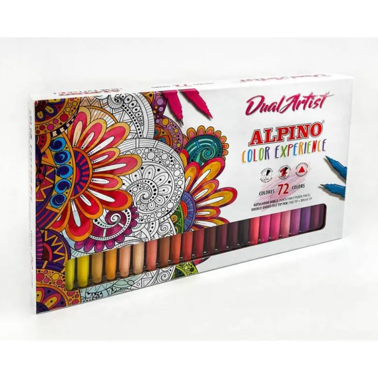 ROTULADOR ALPINO DUAL ARTIST DOBLE PUNTA COLOR EXPERIENCE ESTUCHE DE 72 UNIDADES COLORES SURTIDOS