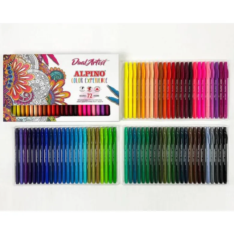ROTULADOR ALPINO DUAL ARTIST DOBLE PUNTA COLOR EXPERIENCE ESTUCHE DE 72 UNIDADES COLORES SURTIDOS