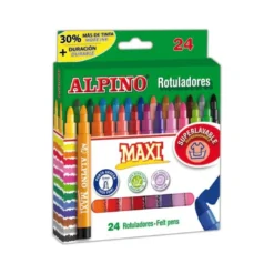 Rotulador Alpino Maxi punta gruesa lavable caja de 24 rotuladores