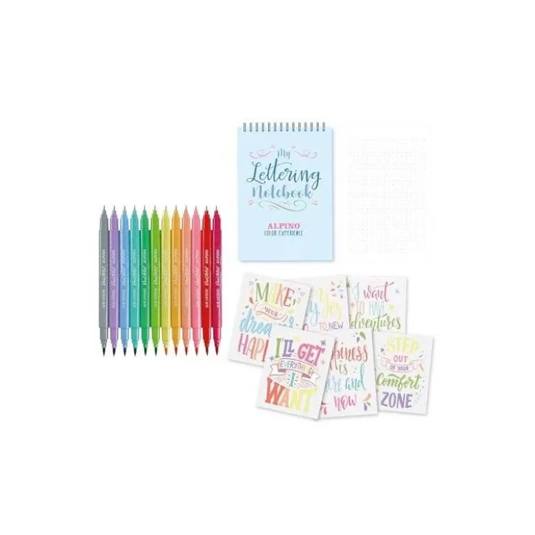 ROTULADOR ALPINO PASTEL LETTERING DOBLE PUNTA ESTUCHE DE 12 UNIDADES COLORES SURTIDOS