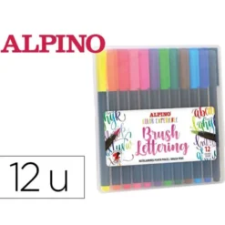 ROTULADOR ALPINO PUNTA DE PINCEL LETTERING ESTUCHE DE 12 UNIDADES COLORES SURTIDOS