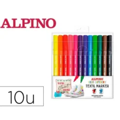ROTULADOR ALPINO TEXTIL MARKER COLOR EXPERIENCE ESTUCHE DE 10 UNIDADES COLORES SURTIDOS
