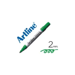 Rotulador Artline EK-500 punta redonda 2 mm recargable verde para pizarra