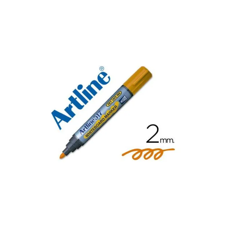 Rotulador Artline EK-517 punta redonda 2 mm tinta naranja para pizarra blanca