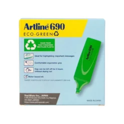 ROTULADOR ARTLINE FLUORESCENTE EK-690 ECO GREEN PUNTA BISELADA VERDE