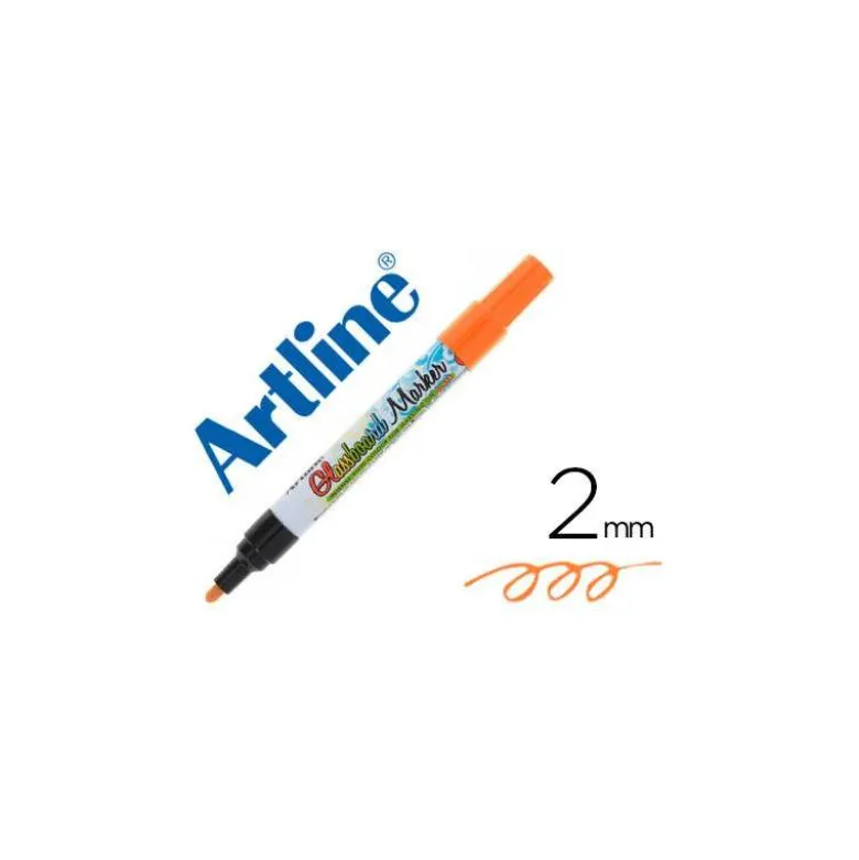 Rotulador Artline Glassboard Marker Especial color Naranja Fluor para pizarra de cristal