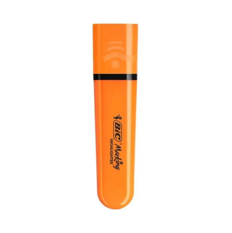ROTULADOR BIC FLAT FLUORESCENTE NARANJA NEON CAJA DE 12 UNIDADES
