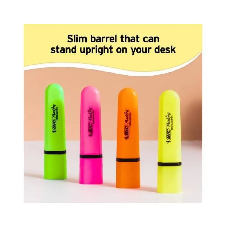 ROTULADOR BIC FLAT FLUORESCENTE VERDE NEON CAJA DE 12 UNIDADES