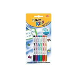 Rotulador Bic velleda Kids para pizarra blanca 2 mm blister de 6 colores surtidos