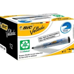 Rotulador Bic velleda punta redonda 1,3 mm negro para pizarra blanca