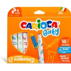 Rotulador Carioca Baby Punta Gruesa Lavables de Colores Surtidos Caja de 12 unidades