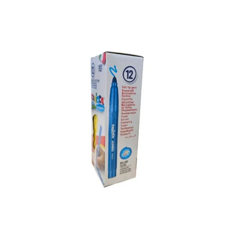 ROTULADOR CARIOCA JUMBO AMARILLO PUNTA GRUESA CAJA DE 12 UNIDADES