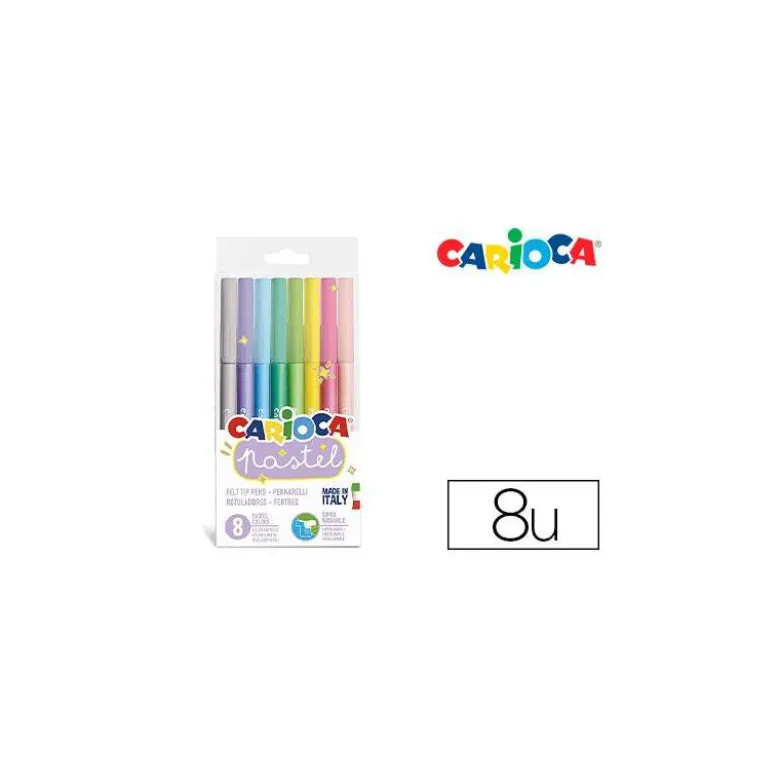 Rotulador Carioca Pastel Pack 8 Colores surtidos