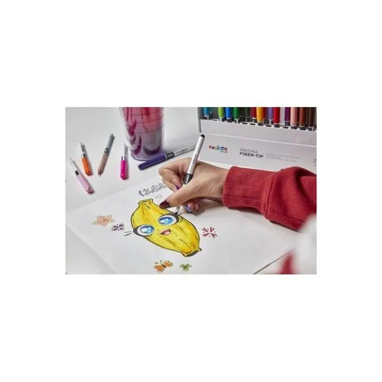 ROTULADOR CARIOCA PLUS PRISMA FIBER-TIP DE PUNTA DE FIBRA CAJA DE 12 UNIDADES COLORES SURTIDOS