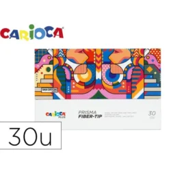 ROTULADOR CARIOCA PLUS PRISMA FIBER-TIP DE PUNTA DE FIBRA CAJA PREMIUM DE 30 UNIDADES COLORES SURTIDOS