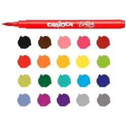 ROTULADOR CARIOCA PUNTA DE PINCEL LAVABLE CAJA DE 20 UNIDADES COLORES SURTIDOS