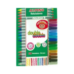 Rotulador Duo Alpino punta doble media y gruesa lavable caja 20 rotuladores