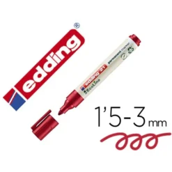 ROTULADOR EDDING 21 MARCADOR PERMANENTE ECOLINE 90% RECICLADO COLOR ROJO PUNTA REDONDA 1,5-3 MM RECARGABLE