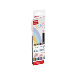 ROTULADOR EDDING PUNTA FIBRA 1200 PUNTA REDONDA 0,5 MM GLITTER PASTEL CAJA DE 4 UNIDADES COLORES SURTIDOS