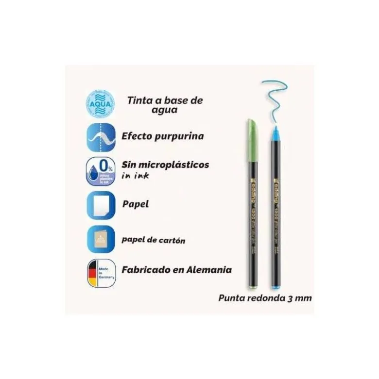 ROTULADOR EDDING PUNTA FIBRA 1200 PUNTA REDONDA 0,5 MM GLITTER BASICO CAJA DE 4 UNIDADES COLORES SURTIDOS