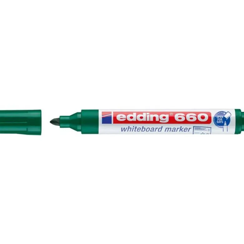 Rotulador Edding 660 verde recargable para pizarra blanca