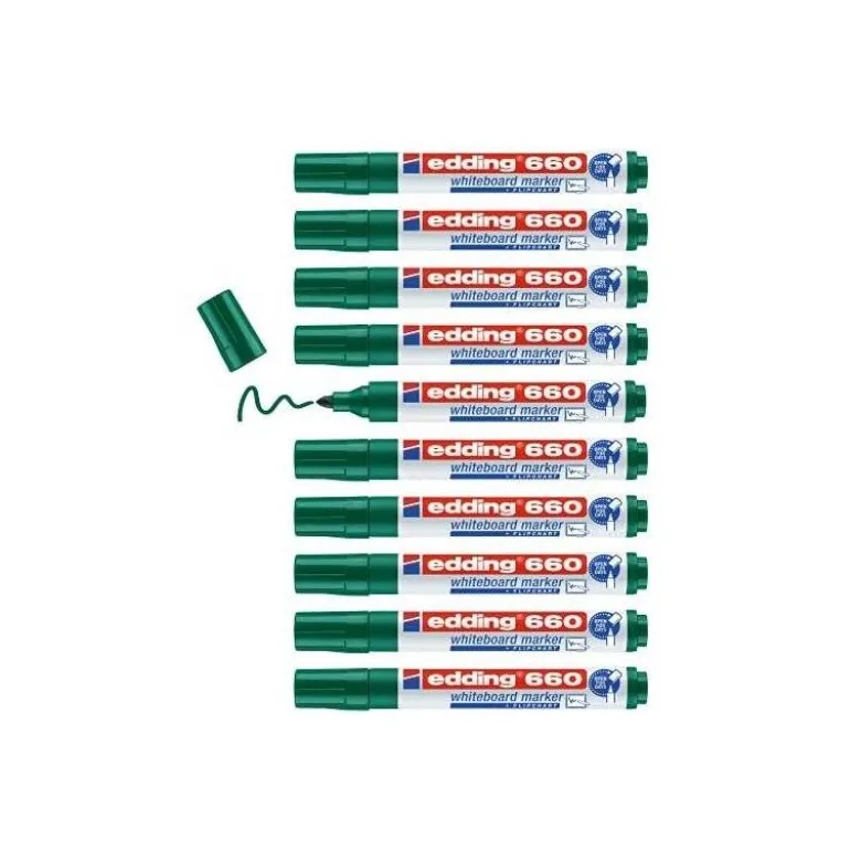 Rotulador Edding 660 verde recargable para pizarra blanca
