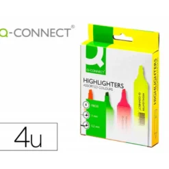 Rotuladores fluorescentes Q-Connect Bolsa 4 colores