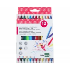 Rotuladores Liderpapel Duo Lavable Doble Punta Caja 12 Rotuladores