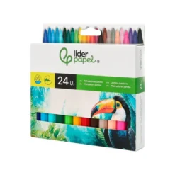Rotuladores Liderpapel Jumbo caja de 24 colores