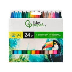 Rotuladores Liderpapel Jumbo caja de 24 colores