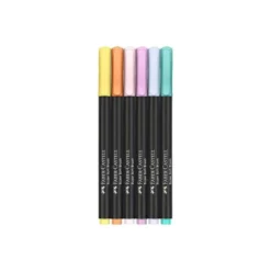 ROTULADOR FABER CASTELL EDICION BLACK PUNTA DE PINCEL PASTEL CAJA DE 6 UNIDADES COLORES SURTIDOS