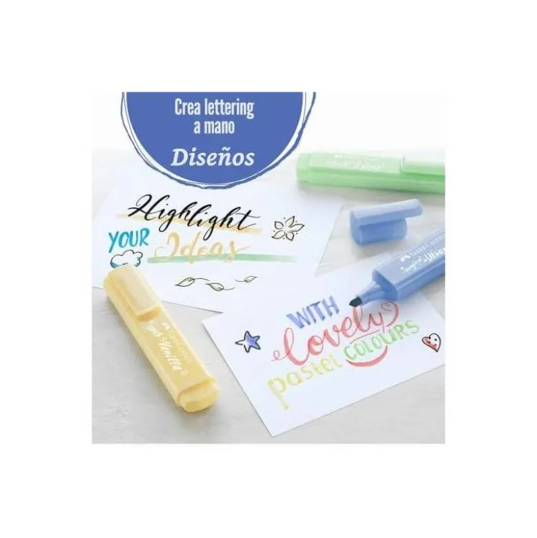 Rotulador Faber Castell fluorescente 1546 pastel textliner estuche 8 unidades colores surtidos