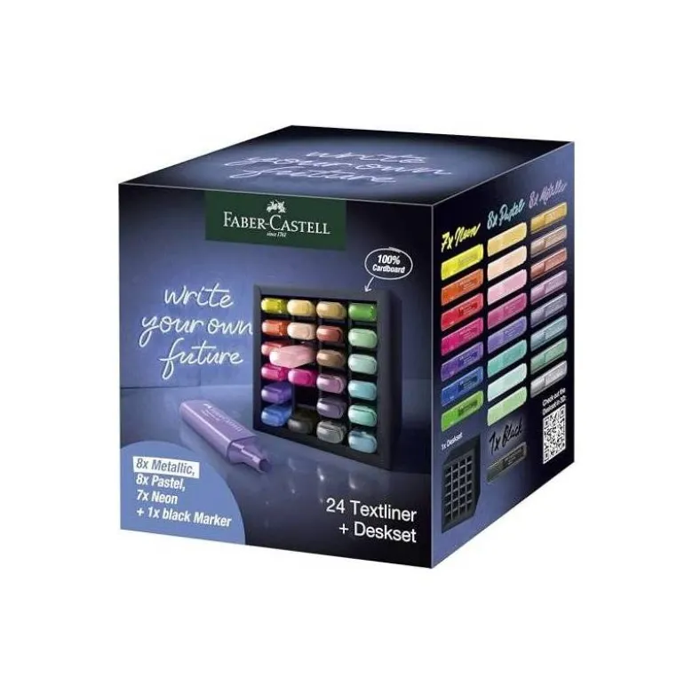 ROTULADOR FABER FLUORESCENTE TEXTLINER 46 SET ESCRITORIO DE 24 UNIDADES COLORES SURTIDOS