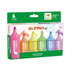ROTULADOR FLUORESCENTE ALPINO UP CAJA DE 6 UNIDADES COLORES SURTIDOS