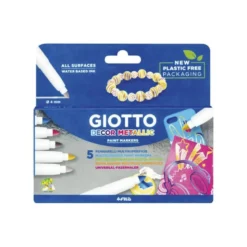 Rotulador Giotto multisuperficie metalizado punta gruesa caja de 5 unidades