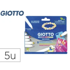 Rotulador Giotto multisuperficie metalizado punta gruesa caja de 5 unidades