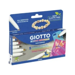 Rotulador Giotto multisuperficie metalizado punta gruesa caja de 5 unidades