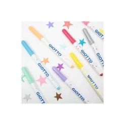Rotulador Giotto Turbo Glietter Tinta con Purpurina Caja de 8 colores