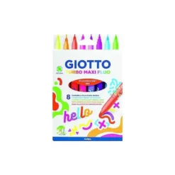 ROTULADOR GIOTTO TURBO MAXI FLUO CAJA DE 8 UNIDADES COLORES SURTIDOS