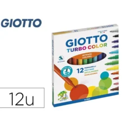 Rotulador Giotto Turbo punta media lavable caja 12 rotuladores